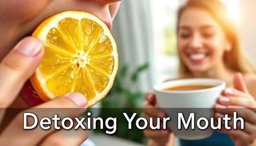 Dental care detox concept with lemon and tea.