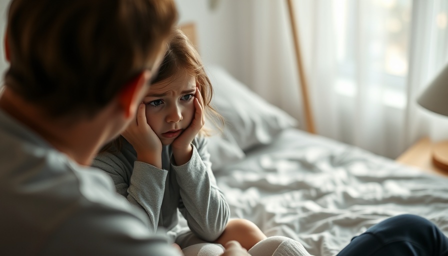 Worried young girl discussing with adult, highlighting social media's impact.