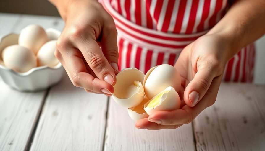 Peeling hard-boiled eggs on a rustic kitchen table, health benefits