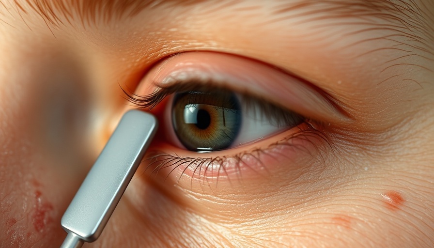 Blackhead removal around the eye close-up.