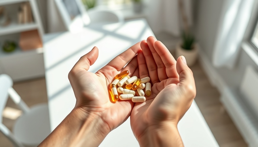 Hands holding vitamin capsules and water glass, Vitamin B6 vs B12 benefits.