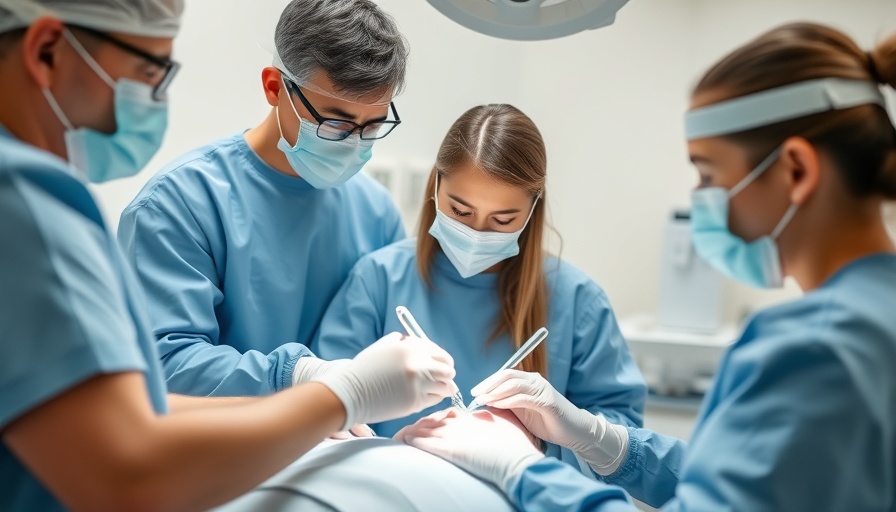 Dental students practice procedures in clinic setting, dental hygiene school.