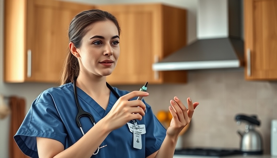 Doctor explaining emergency response to stabbing procedure in kitchen.