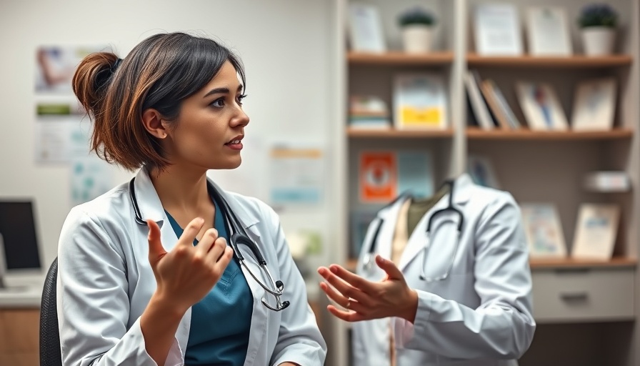 Doctor explains ingrown toenail solutions in medical office.