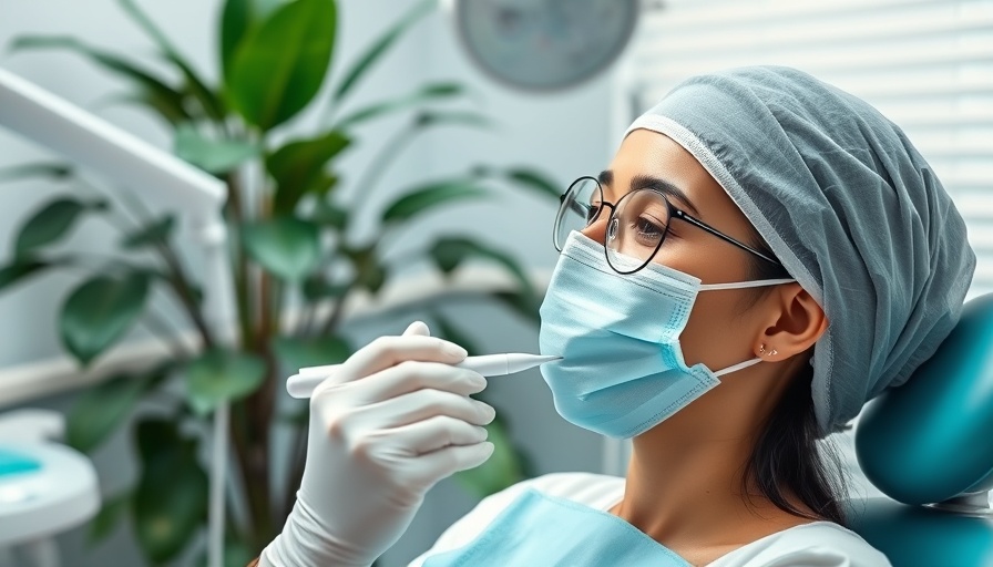 Dental professional examining patient in clinic for dental care.