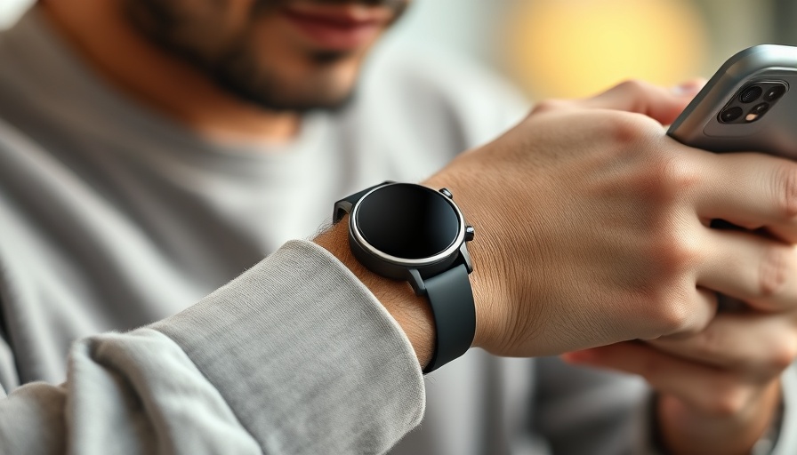 Person using smartphone and smartwatch for biohacking for longevity.
