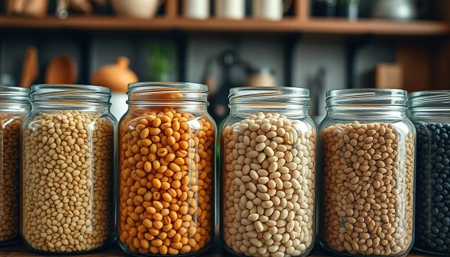 Legumes in glass jars highlighting plant-based foods with more iron than spinach.