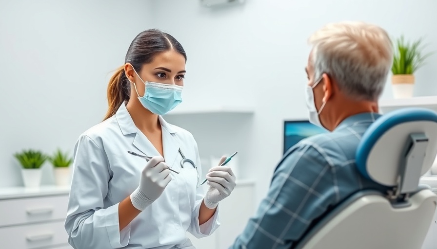 Young dentist discussing dental care with patient.