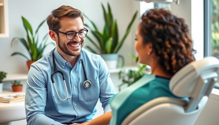 Friendly dental care professional interacting with a patient.