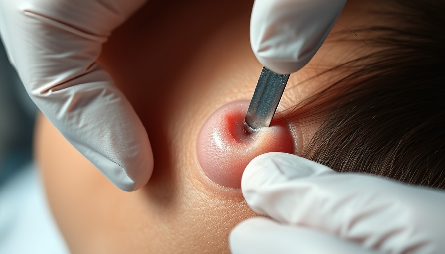 Pilar cyst removal close-up procedure in progress.