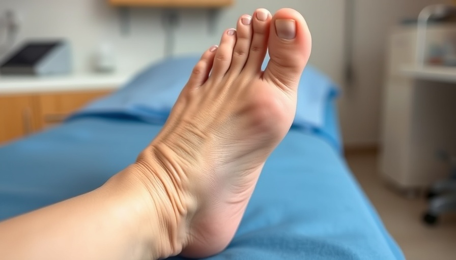 Aquagenic wrinkling demonstration on foot, educational focus.