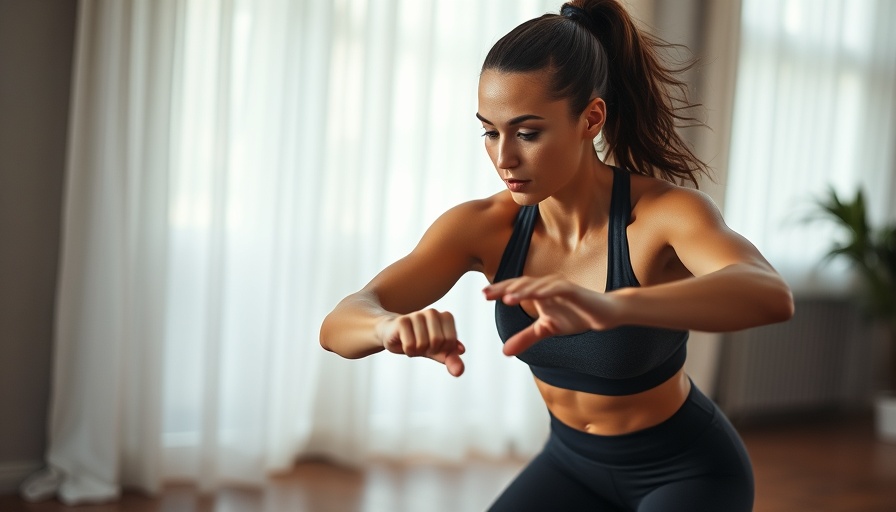 Athletic woman demonstrating Inchworm-to-Up-Down progression indoors.