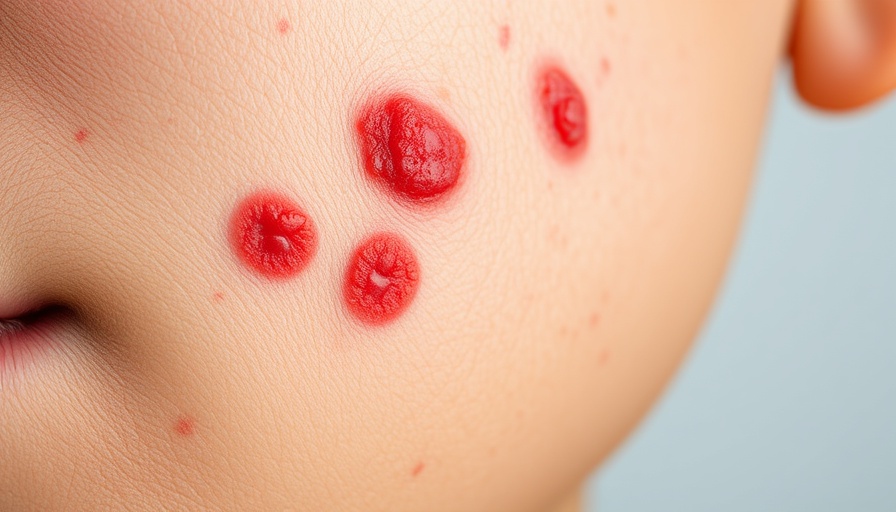 Close-up of skin rash highlighting irritation, macro detail.