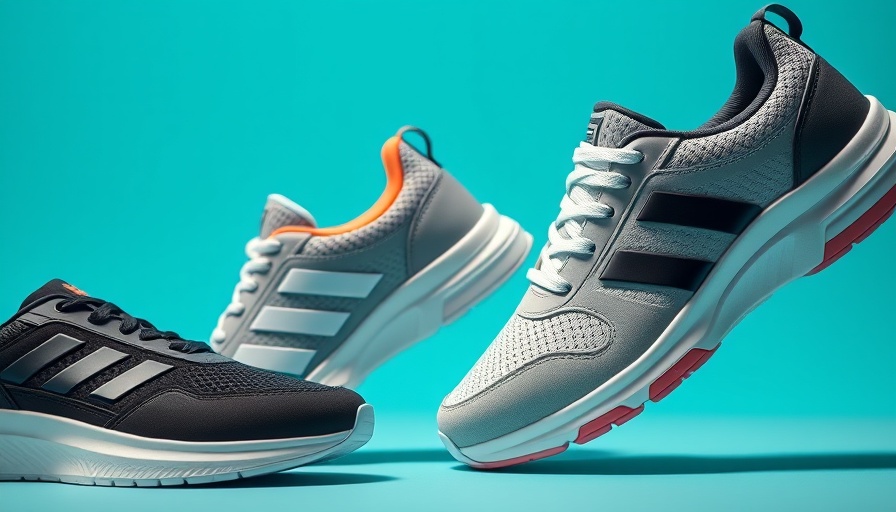 Three stylish sneakers for back pain on a turquoise background.