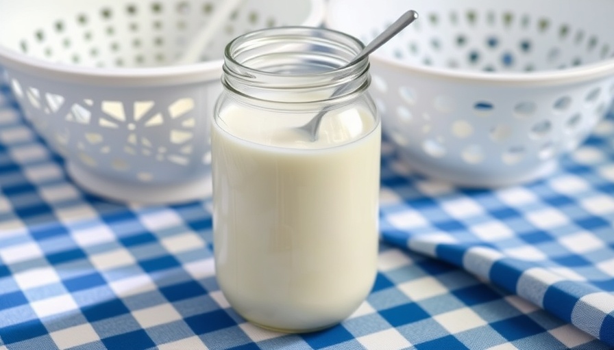 Jar of kefir on a checkered tablecloth, highlighting consumption discussion.