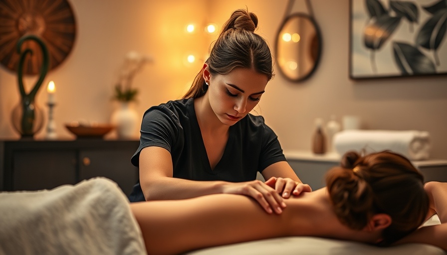 Massage therapist focused on deep massage technique in elegant room.