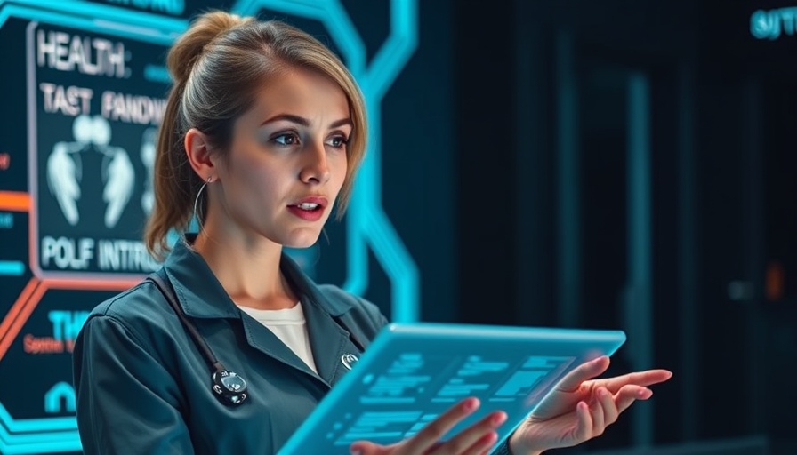 Woman sharing foot health tips in a futuristic style.