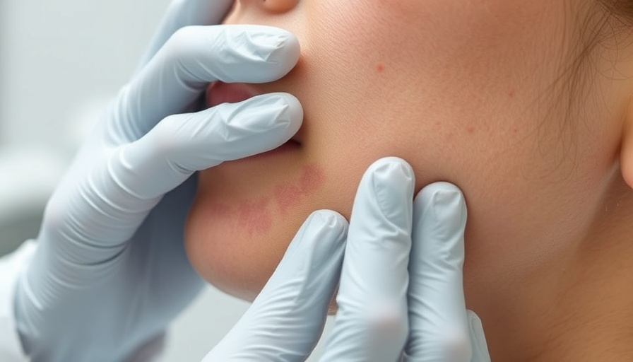 Close-up examination for skin rash diagnosis by dermatologist.