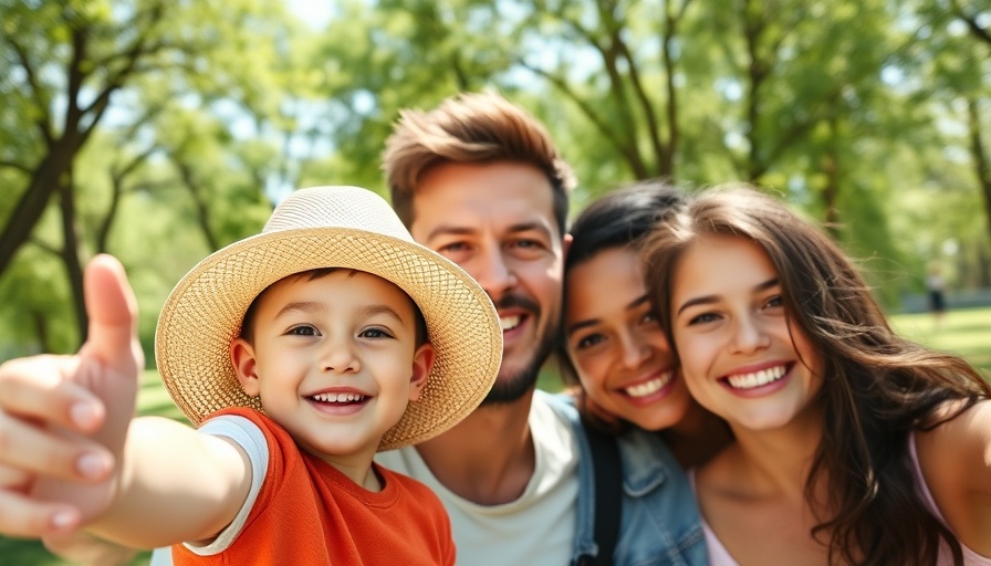 Healthy family enjoying a sunny day outdoors.