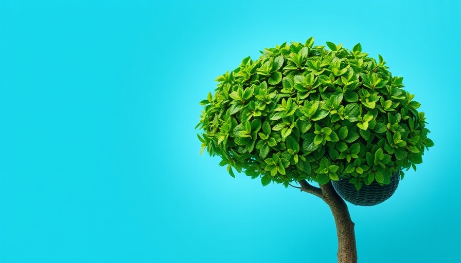 Brain-shaped greenery symbolizing growth and preventive care.