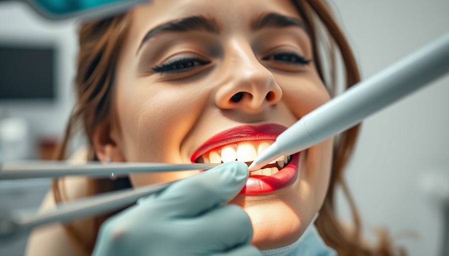 Patient receiving cavity filling appointment treatment