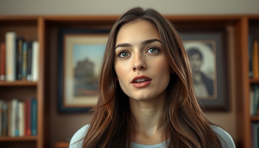 Relaxed woman talking about self-care and fitness at home.