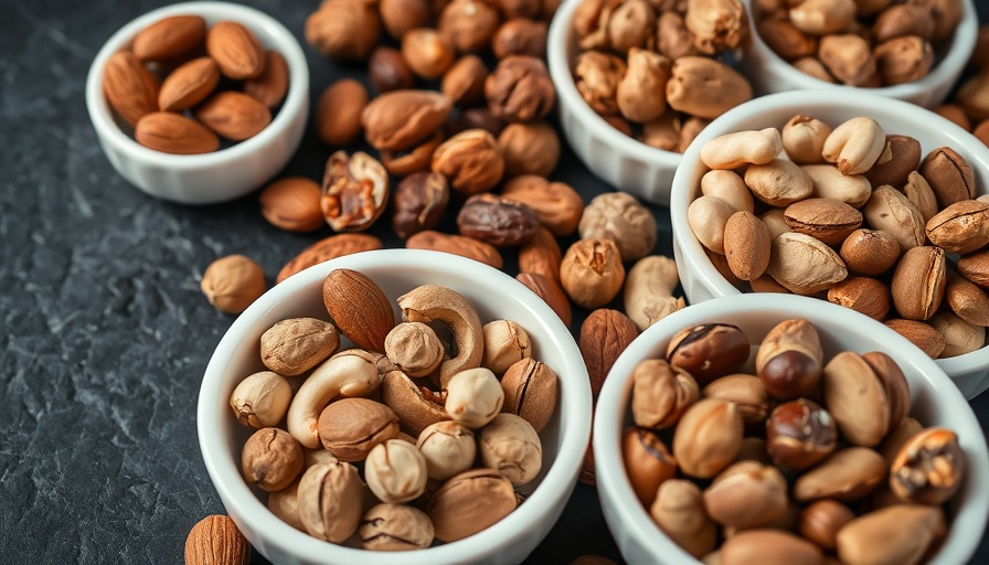 Assorted nuts in bowls showcasing metabolic health benefits of almonds.