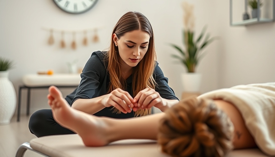 Therapist uses foot therapy for neck and back pain.