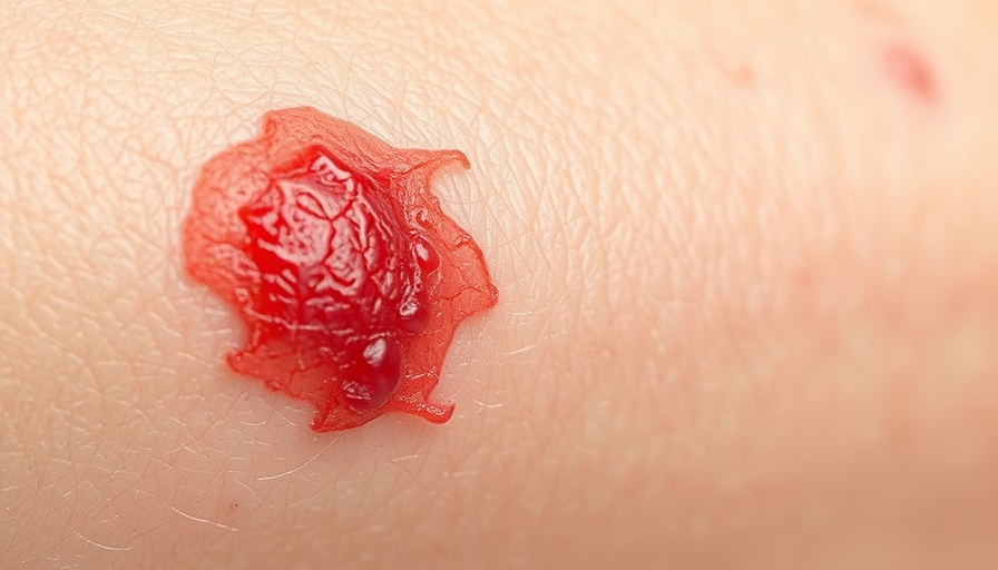 Close view of skin rash diagnosis, showing redness and inflammation.