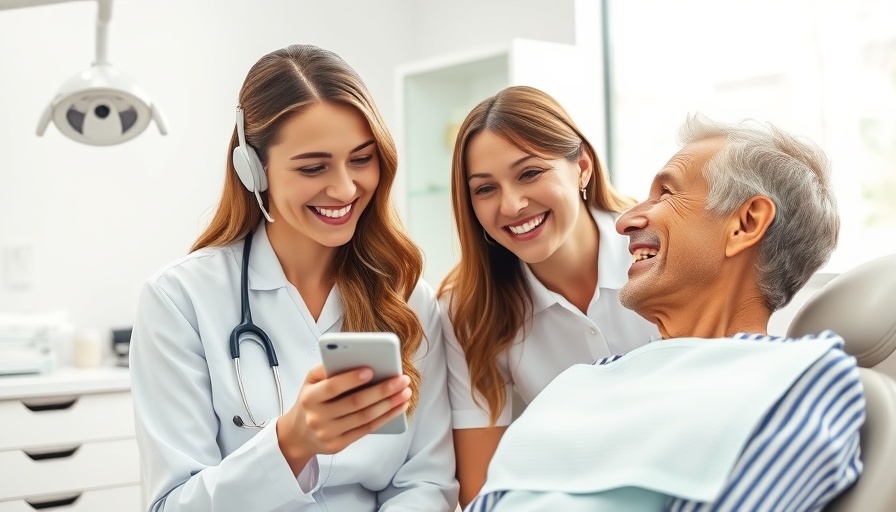 Cheerful dental hygienist shares dental care tips with patient.