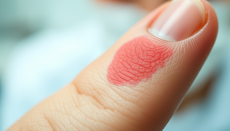 Close-up examination for skin rash diagnosis.