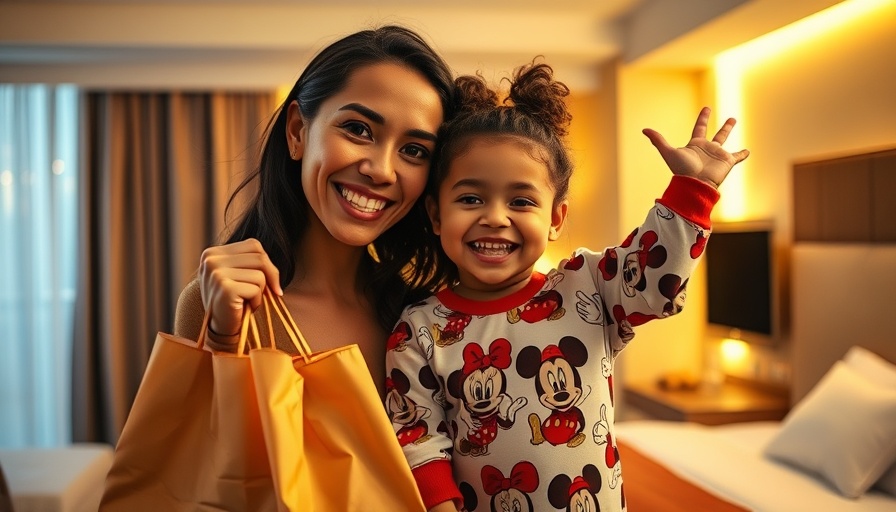 Healthy grocery haul at Disney World with smiling woman in hotel.