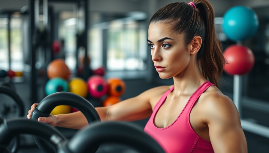 Athletic woman exercising in gym, prevent fractures focus.