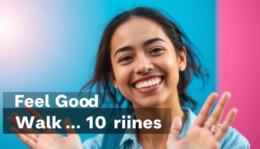 10 Minute Walk at Home exercise promotion with smiling woman.