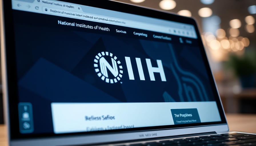 NIH website displayed on laptop screen close-up.