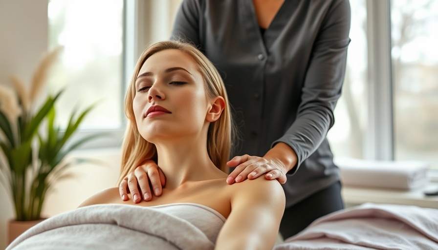 Therapist addresses why neck and back pain in a calming clinic setting.