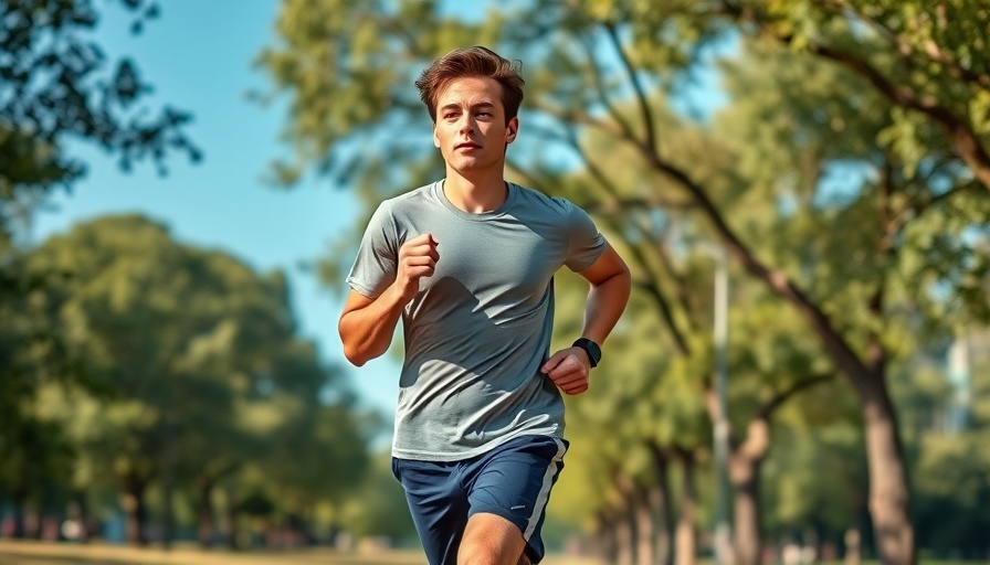 Active young adult jogging in a park, embracing staying healthy.