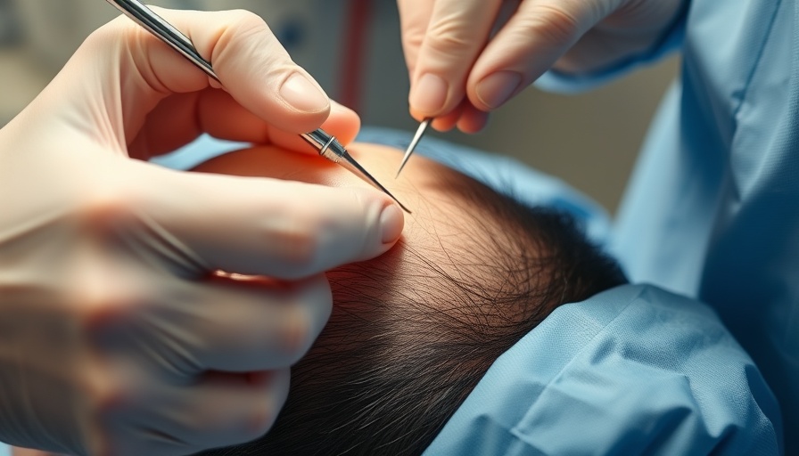 Scalp treatment with cyst extraction in clinical setting.