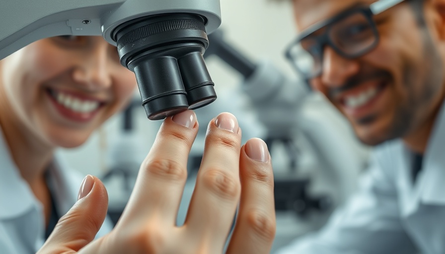 Nail hygiene health inspection with microscope examination.