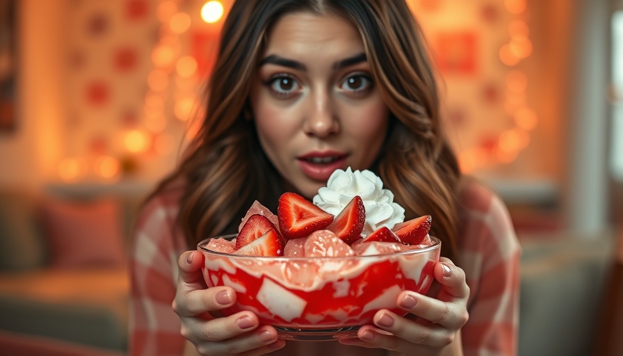 Low carb snacks featuring fluffy jello with strawberries.