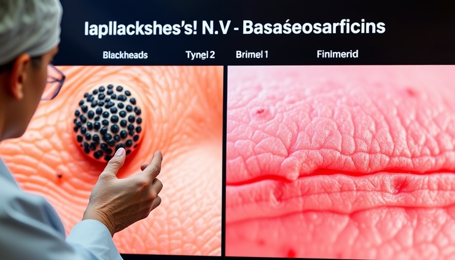 Dermatologist illustrating blackheads vs sebaceous filaments differences.