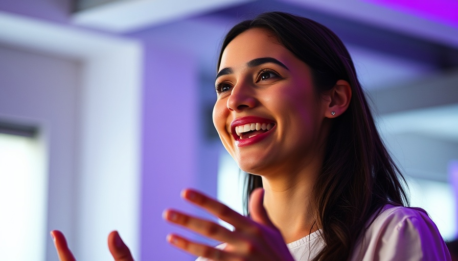 Young woman discussing dental care indoors.