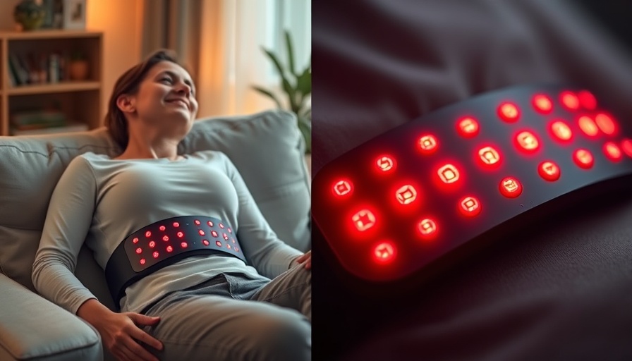 Therabody ThermBack LED belt in use and detailed view, modern therapy.