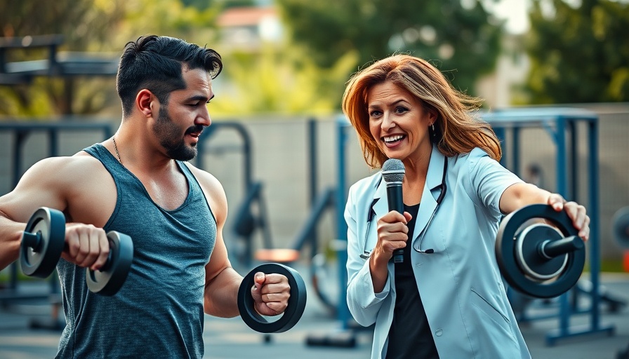 Doctor reacts: shins of steel in a vibrant outdoor workout scene.