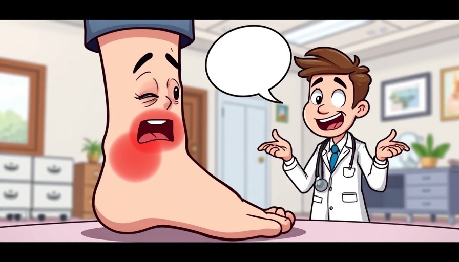 Cartoon depiction of ankle surgery explained by medical professional.