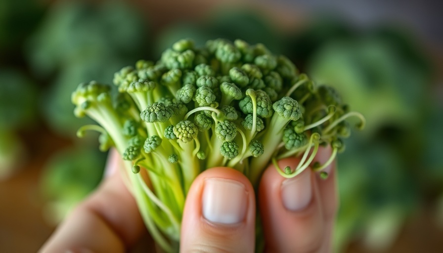 Broccoli sprouts for brain health held gently in hands.