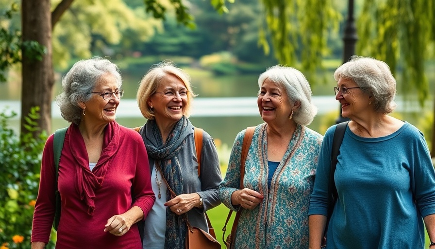 Two women over 40 enjoying a conversation outdoors, emphasizing life-saving health screenings.