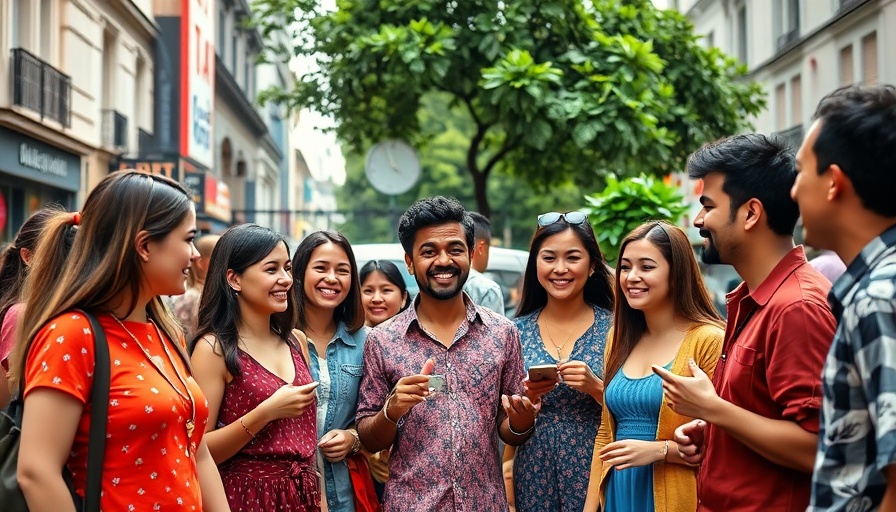 People playing a dental care guessing game outdoors.