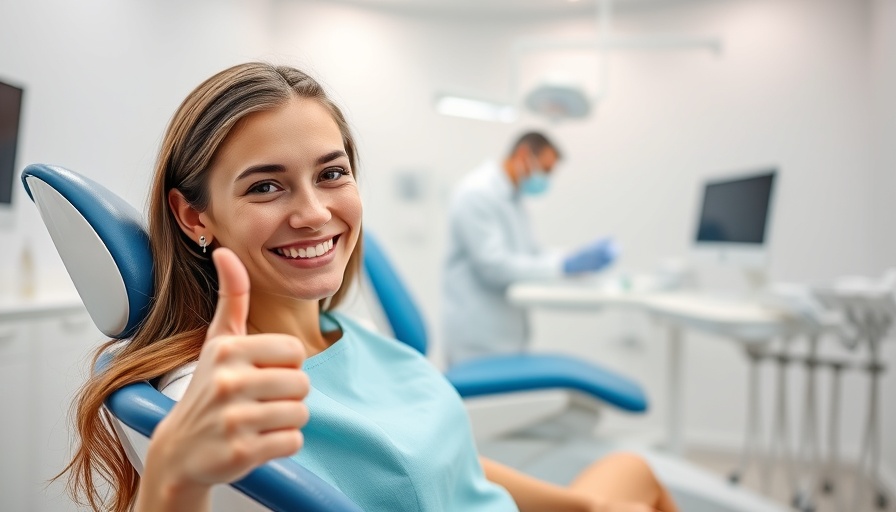 Smiling patient in dental clinic, affordable dental care concept.