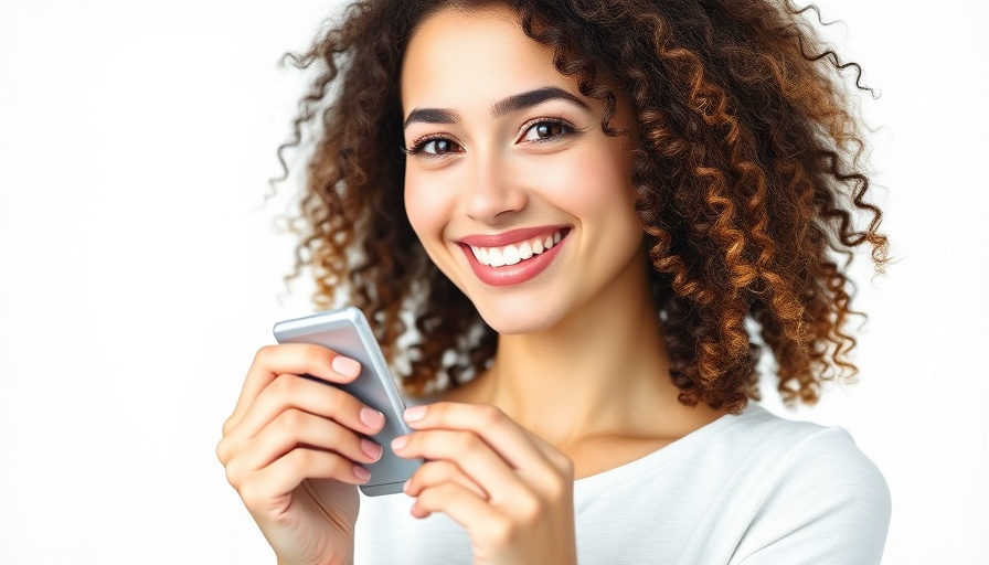 Smiling woman holding supplement for hair loss causes and solutions.